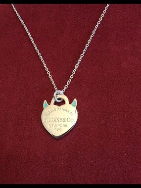 Tiffany Heart Tag Devil Horn Necklace